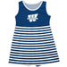 Washburn Ichabods Vive La Fete Girls Game Day Sleeveless Tank Dress Solid Blue Logo Stripes on Skirt