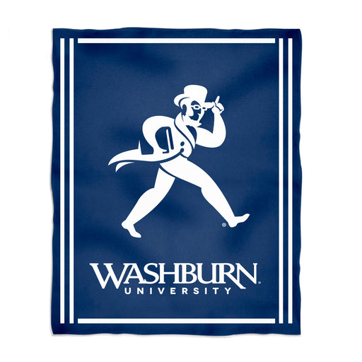Washburn Ichabods Vive La Fete Kids Game Day Navy Plush Soft Minky Blanket 36 x 48 Mascot