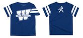 Washburn Ichabods Vive La Fete Boys Game Day Blue Short Sleeve Tee with Stripes on Sleeves - Vive La Fête - Online Apparel Store