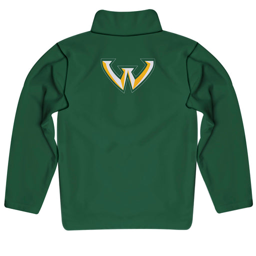 Wayne State University Warriors Vive La Fete Game Day Solid Green Quarter Zip Pullover Sleeves - Vive La Fête - Online Apparel Store