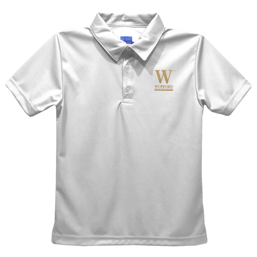 Wofford Terriers Embroidered White Short Sleeve Polo Box Shirt - Vive La Fête - Online Apparel Store