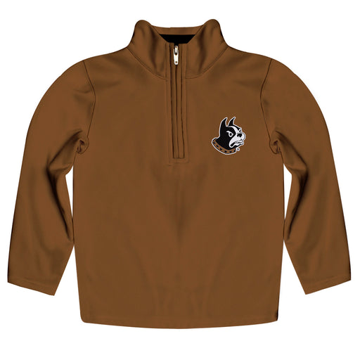 Wofford Terriers Vive La Fete Logo and Mascot Name Womens Gold Quarter Zip Pullover