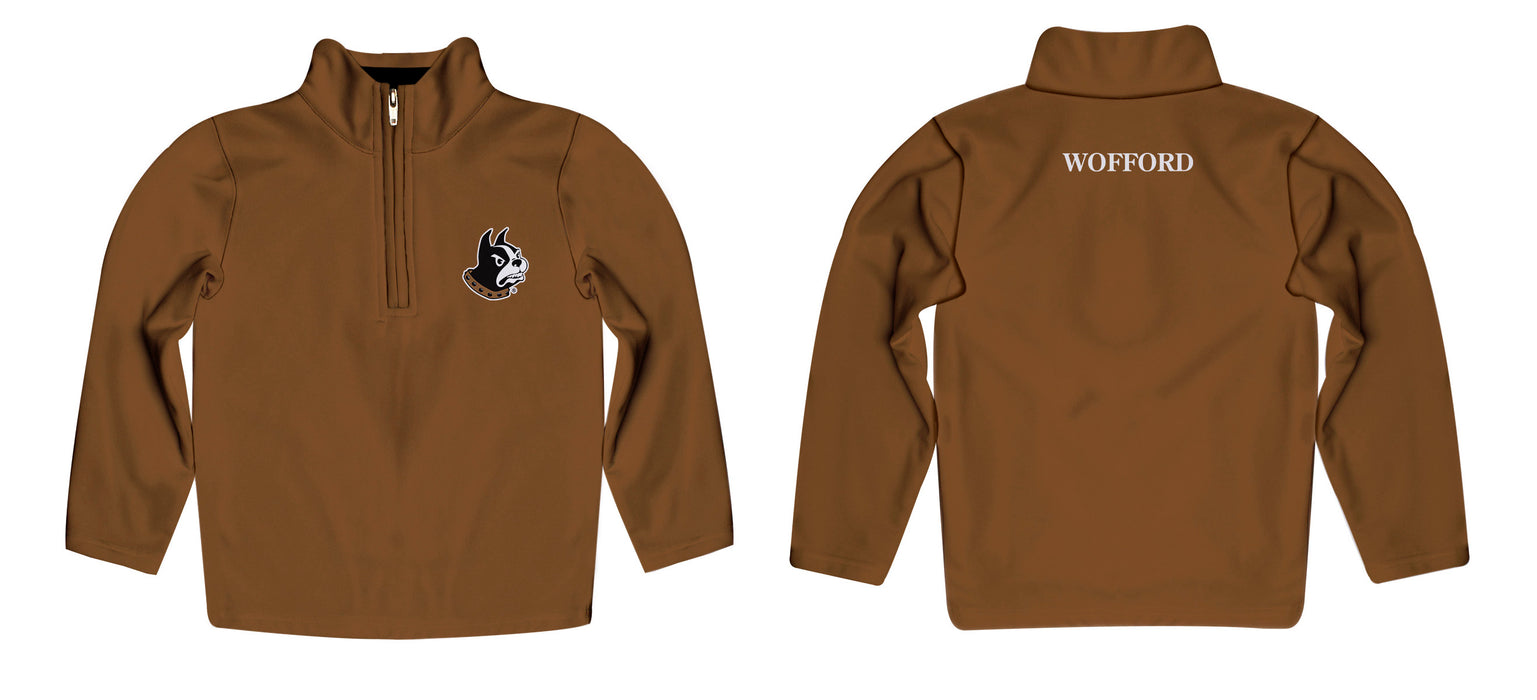 Wofford Terriers Vive La Fete Logo and Mascot Name Womens Gold Quarter Zip Pullover - Vive La Fête - Online Apparel Store