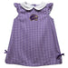 Western Carolina Catamounts Embroidered Purple Gingham A Line Dress
