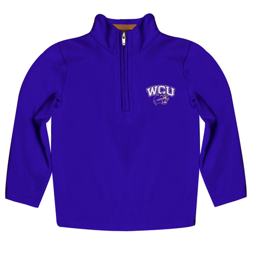 Western Carolina Catamounts Vive La Fete Game Day Solid Purple Quarter Zip Pullover Sleeves