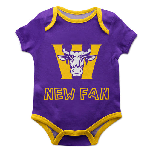 Williams College Ephs Vive La Fete Infant Game Day Purple Short Sleeve Onesie New Fan Logo and Mascot Bodysuit