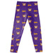 Williams College Ephs Vive La Fete Girls Game Day All Over Two Logos Elastic Waist Classic Play Purple Leggings Tights