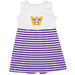 Williams College Ephs Vive La Fete Girls White Sleeveless Tank Dress Purple Stripes on Skirt