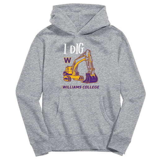 Williams College Ephs Vive La Fete Excavator Grey Cotton Hoodie