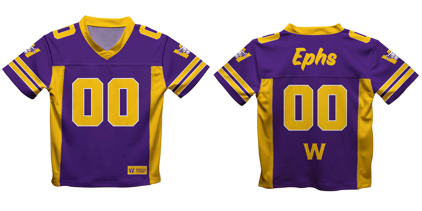 Williams College Ephs Vive La Fete Game Day Purple Boys Fashion Football T-Shirt - Vive La Fête - Online Apparel Store