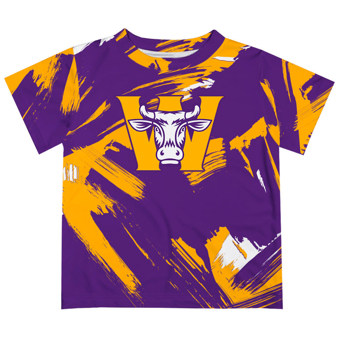 Williams College Ephs Vive La Fete Boys Game Day Purple Short Sleeve Tee Paint Brush