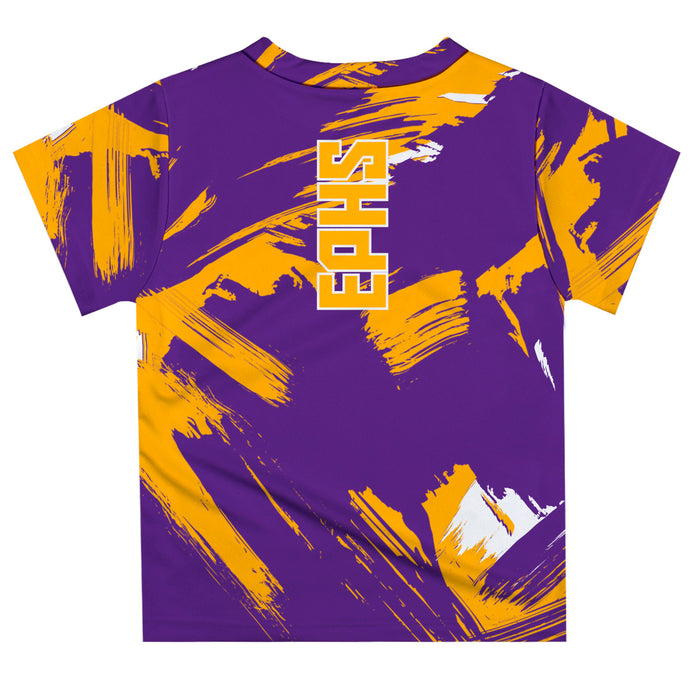 Williams College Ephs Vive La Fete Boys Game Day Purple Short Sleeve Tee Paint Brush