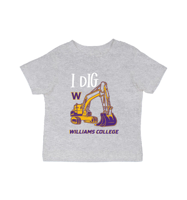 Williams College Ephs Vive La Fete Excavator Grey Cotton Short Sleeve Tee