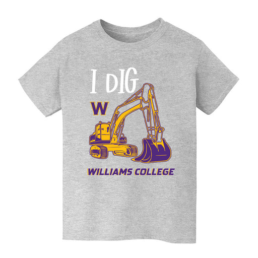 Williams College Ephs Vive La Fete Excavator Grey Cotton Short Sleeve Tee