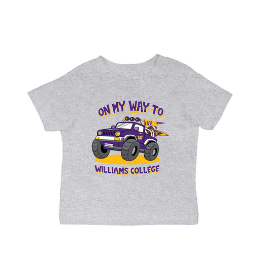 Williams College Ephs Vive La Fete On My Way Monster Truck Grey Cotton Short Sleeve Tee