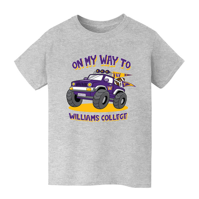Williams College Ephs Vive La Fete On My Way Monster Truck Grey Cotton Short Sleeve Tee