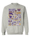 Williams College Ephs Hand Sketched Vive La Fete Impressions Grey Cotton Crewneck Sweatshirt for Women