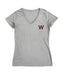Williams College Ephs Hand Sketched Vive La Fete Impressions Artwork Grey Women Cotton Short Sleeve V-Neck Tshirt