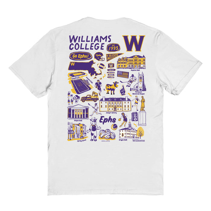 Williams College Ephs Vive La Fete Impressions Artwork Womens Cotton Tshirt - Vive La Fête - Online Apparel Store