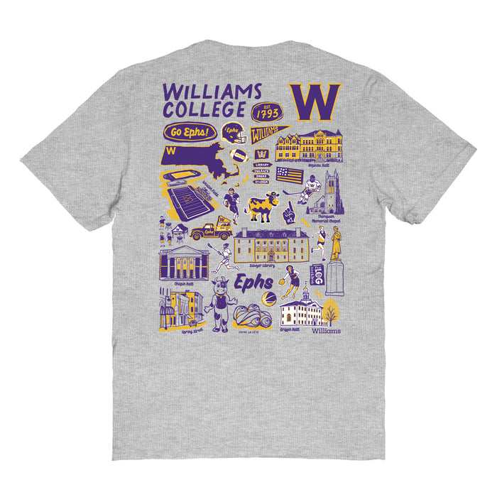 Williams College Ephs Vive La Fete Impressions Artwork Womens Cotton Tshirt - Vive La Fête - Online Apparel Store