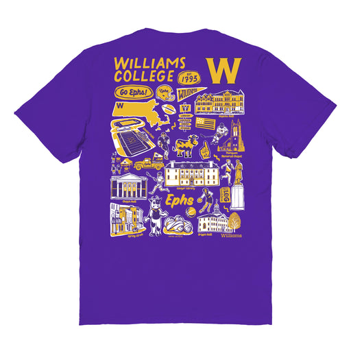 Williams College Ephs Vive La Fete Impressions Artwork Womens Cotton Tshirt - Vive La Fête - Online Apparel Store