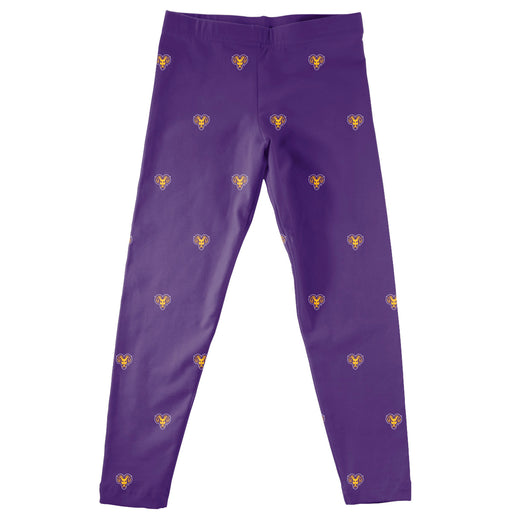 West Chester Golden Rams WCU Vive La Fete Girls Game Day All Over Logo Elastic Waist Classic Play Purple Leggings Tights