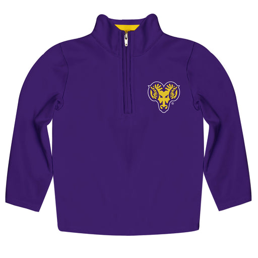 West Chester Golden Rams Vive La Fete Logo and Mascot Name Womens Purple Quarter Zip Pullover