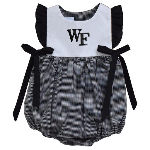 Wake Forest Demon Deacons Embroidered Black Gingham Girls Bubble