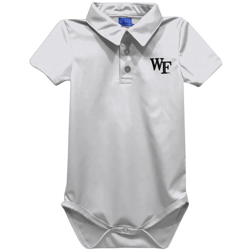 Wake Forest Demon Deacons Embroidered White Solid Knit Polo Bodysuit