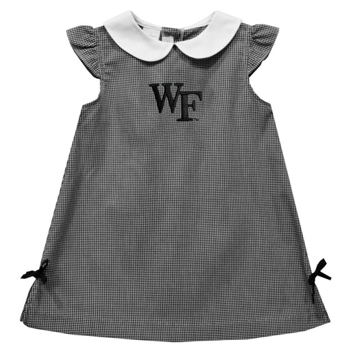 Wake Forest Demon Deacons Embroidered Black Gingham A Line Dress