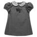 Wake Forest Demon Deacons Embroidered Black Gingham Short Sleeve A Line Dress