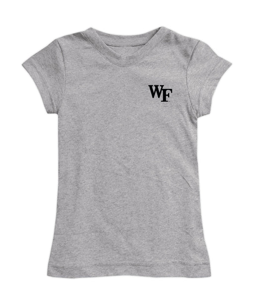 Wake Forest Demon Deacons WF Hand Sketched Vive La Fete Impressions Artwork Grey Girls Cotton Short Sleeve Tee