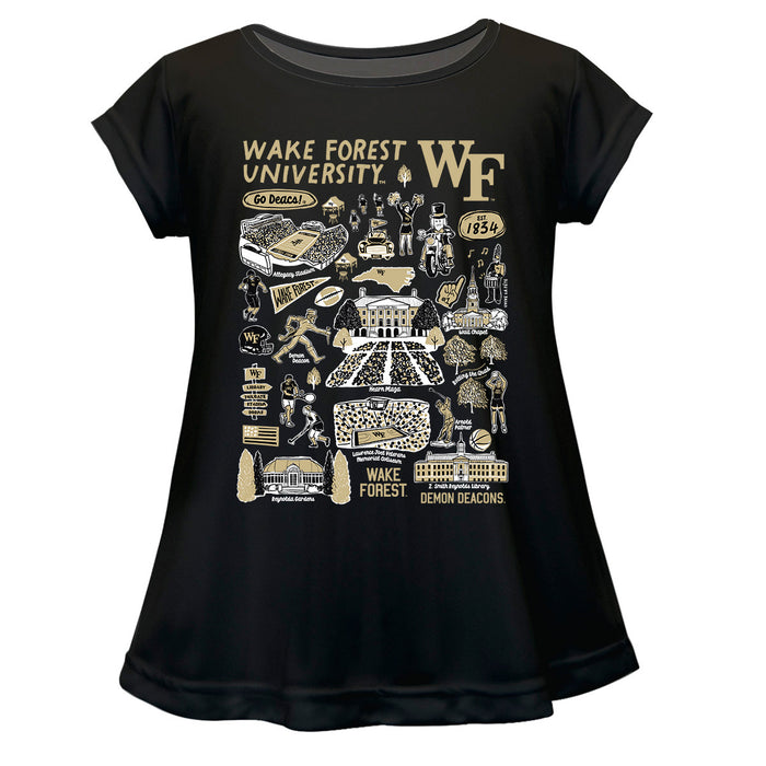 Wake Forest Demon Deacons WF Vive La Fete Impressions Artwork Short Sleeve Top