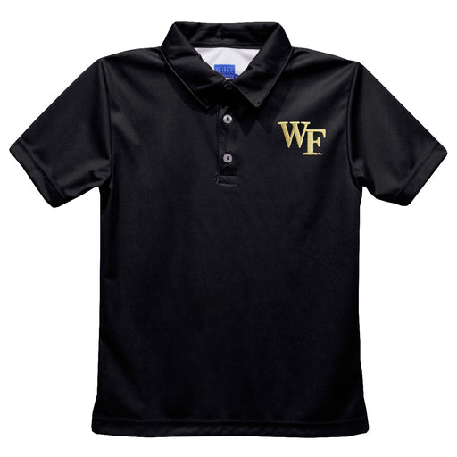 Wake Forest Demon Deacons Embroidered Black Short Sleeve Polo Box Shirt
