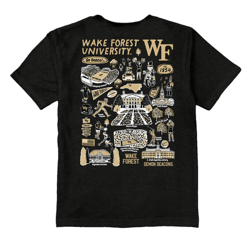 Wake Forest Demon Deacons WF Vive La Fete Impressions Artwork Black T-shirt Cotton Blends - Vive La Fête - Online Apparel Store