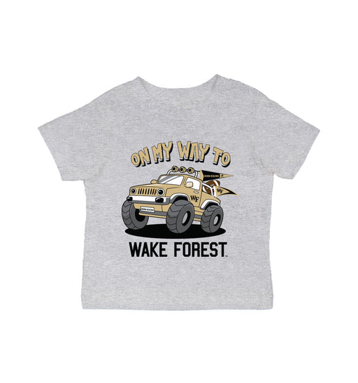 Wake Forest Demon Deacons WF Vive La Fete On My Way Monster Truck Heather Grey Cotton Short Sleeve Tee