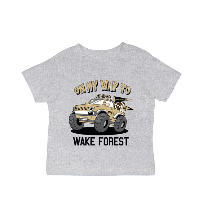 Wake Forest Demon Deacons WF Vive La Fete On My Way Monster Truck Heather Grey Cotton Short Sleeve Tee