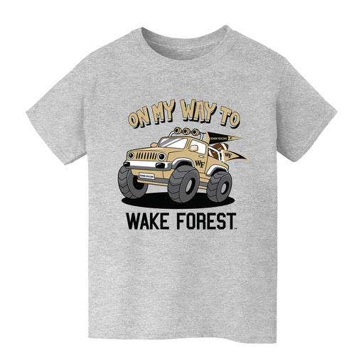 Wake Forest Demon Deacons WF Vive La Fete On My Way Monster Truck Heather Grey Cotton Short Sleeve Tee
