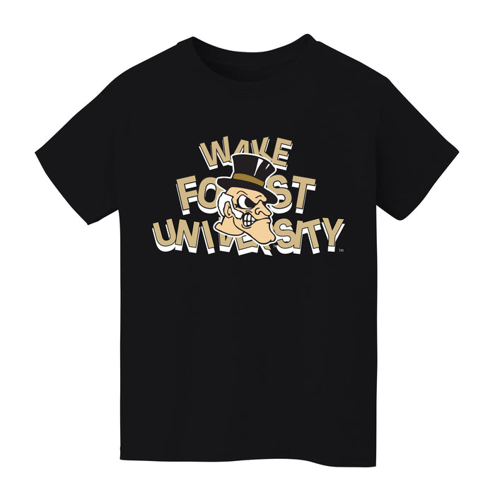 Wake Forest Demon Deacons WF Boys Game Day Black Cotton Short Sleeve Tee