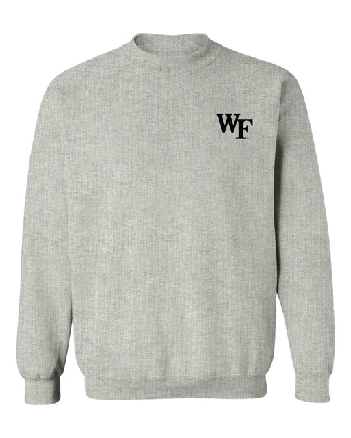 Wake Forest Demon Deacons WF Hand Sketched Vive La Fete Impressions Artwork Gray Crew Neck Sweatshirt for Women