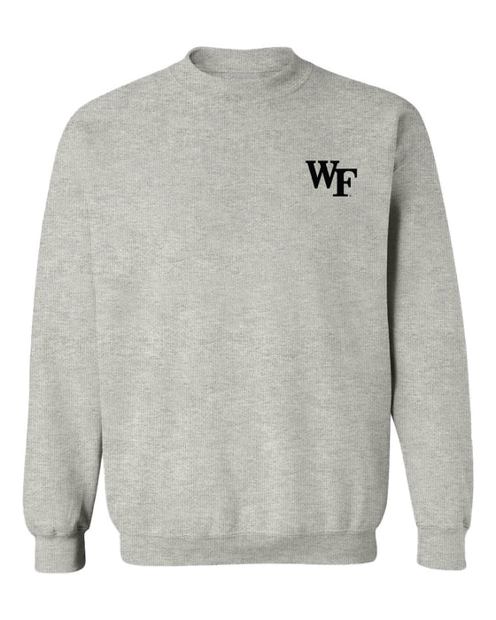 Wake Forest Demon Deacons WF Hand Sketched Vive La Fete Impressions Artwork Gray Crew Neck Sweatshirt for Women