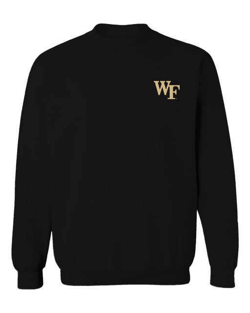 Wake Forest Demon Deacons WF Hand Sketched Vive La Fete Impressions Artwork Black Crew Neck Sweatshirt for Women