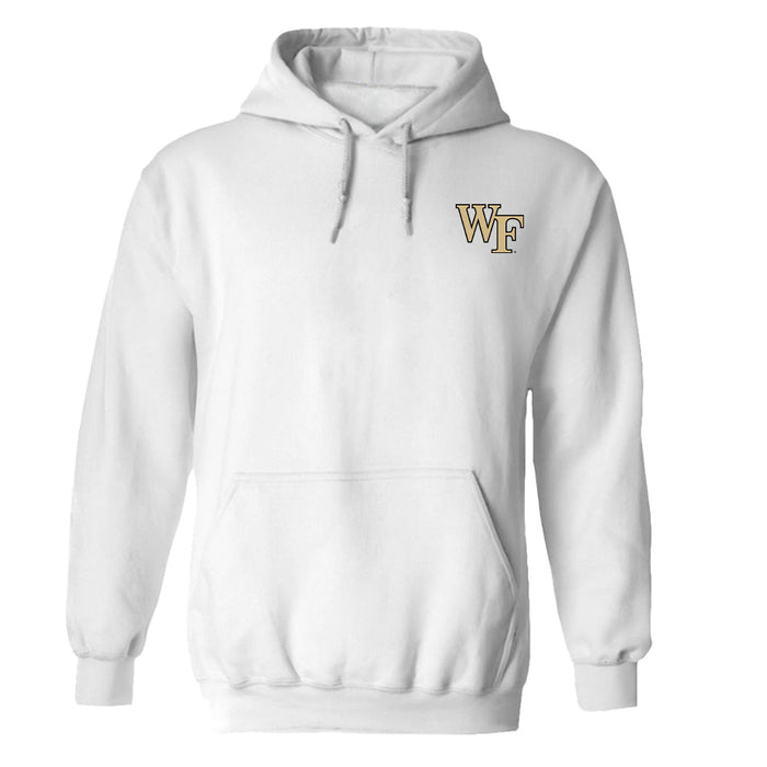 Wake Forest Demon Deacons WF Hand Sketched Vive La Fete Impressions Artwork White Cotton Fleece Long Sleeve Hoodie