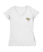 WF Demon Deacons Hand Sketched Vive La Fete Impressions Artwork White Women Cotton Short Sleeve V-Neck Tshirt