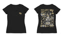 Wake Forest Demon Deacons Hand Sketched Vive La Fete Impressions Artwork Black Women Cotton Short Sleeve V-Neck Tshirt - Vive La Fête - Online Apparel Store