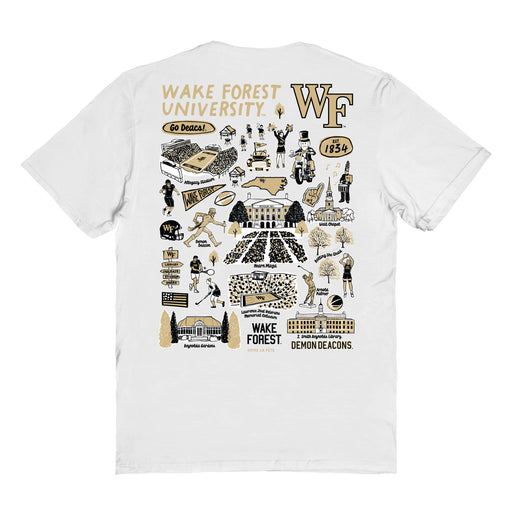 WF Demon Deacons Vive La Fete Impressions Artwork White Womens Cotton Tshirt - Vive La Fête - Online Apparel Store