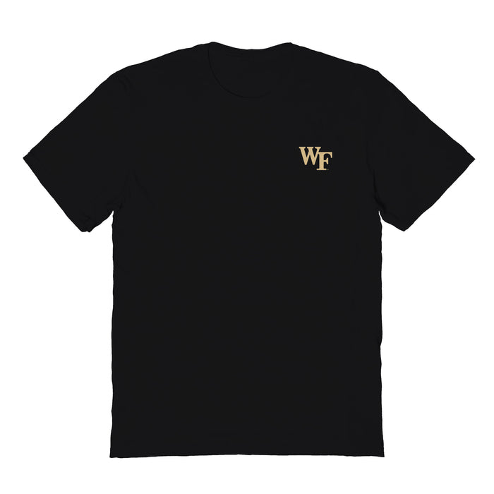 WF Demon Deacons Vive La Fete Impressions Artwork Black Womens Cotton Tshirt