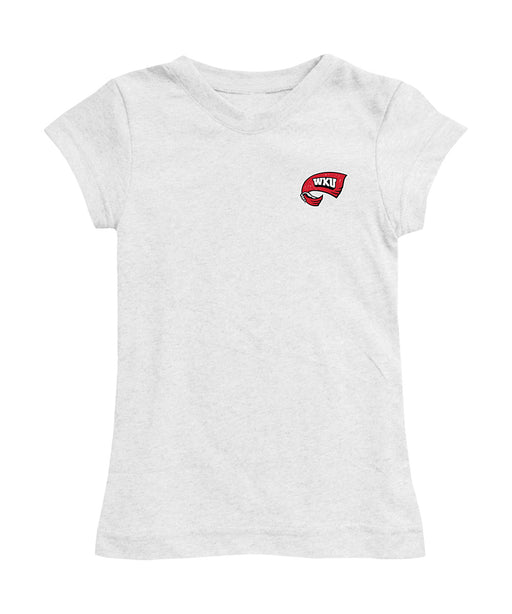 Western Kentucky Hilltoppers Hand Sketched Vive La Fete Impressions Artwork White Girls Cotton Short Sleeve Tee