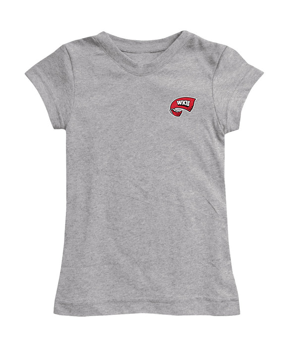 Western Kentucky Hilltoppers Hand Sketched Vive La Fete Impressions Artwork Grey Girls Cotton Short Sleeve Tee
