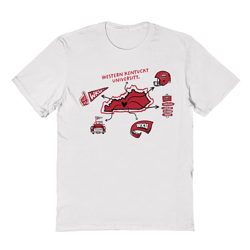 Western Kentucky Hilltoppers Hand Sketched Vive La Fete Impressions Icones Kids White T-shirt
